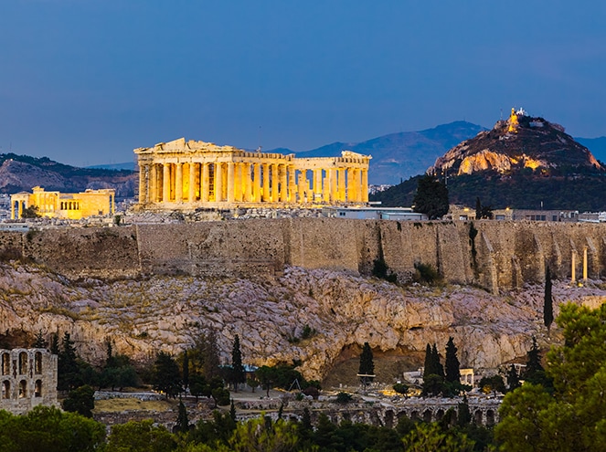 athens by night greece