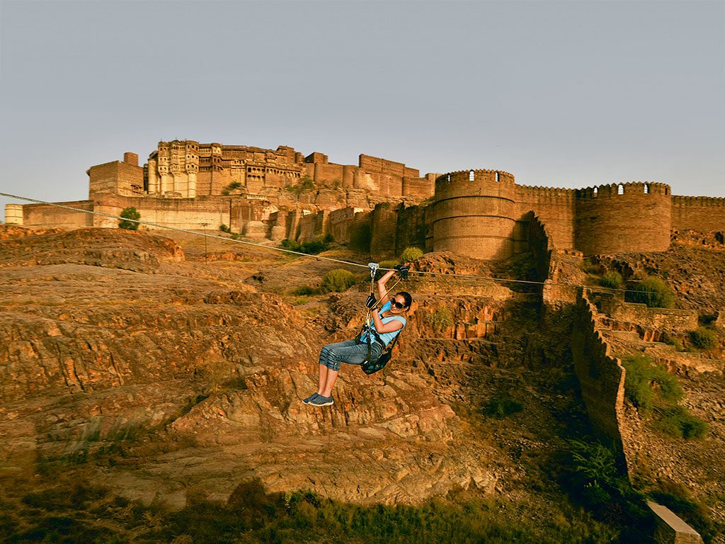 Ziplining at Mehrangarh Fort