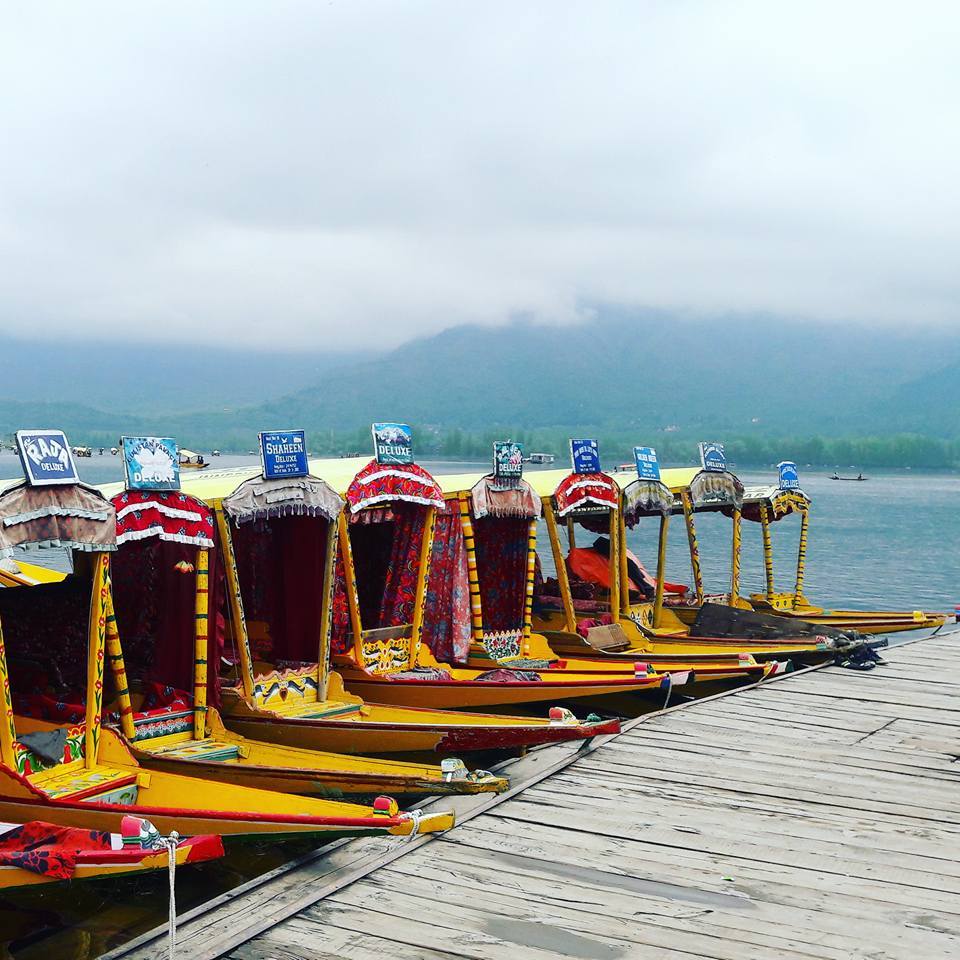 What are the unique boats atop the Dal lake called: