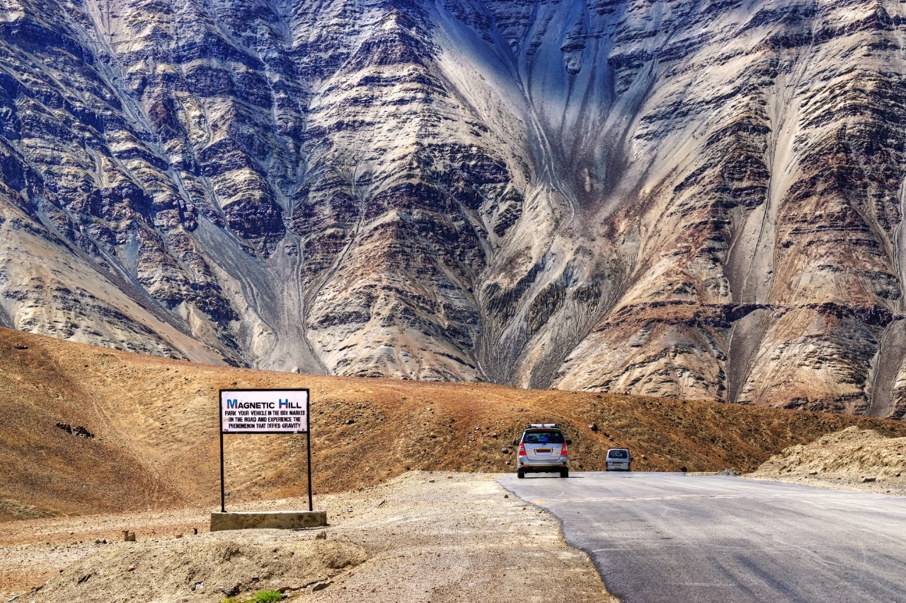 Magnetic Hill in Leh A Zero Gravity Place of India Veena World