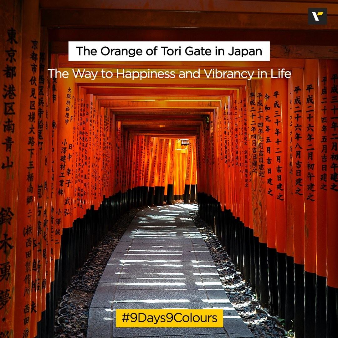 It’s Sunday and the seventh day of Navratri. Today’s colour, Orange, matches up with the day and the mood. The colour of both sunrise and sunset. Bright and vibrant. Just bursting with youthfulness, energy, and happiness. You got to see a Torii in Japan for yourself. This traditional orange-coloured Japanese gate, commonly found at the entrance or within a Shinto shrine, symbolically marks the transition from the mundane to the sacred. We wish you a trip there sometime soon.#Orange#Japan#Navratri#9days9colours