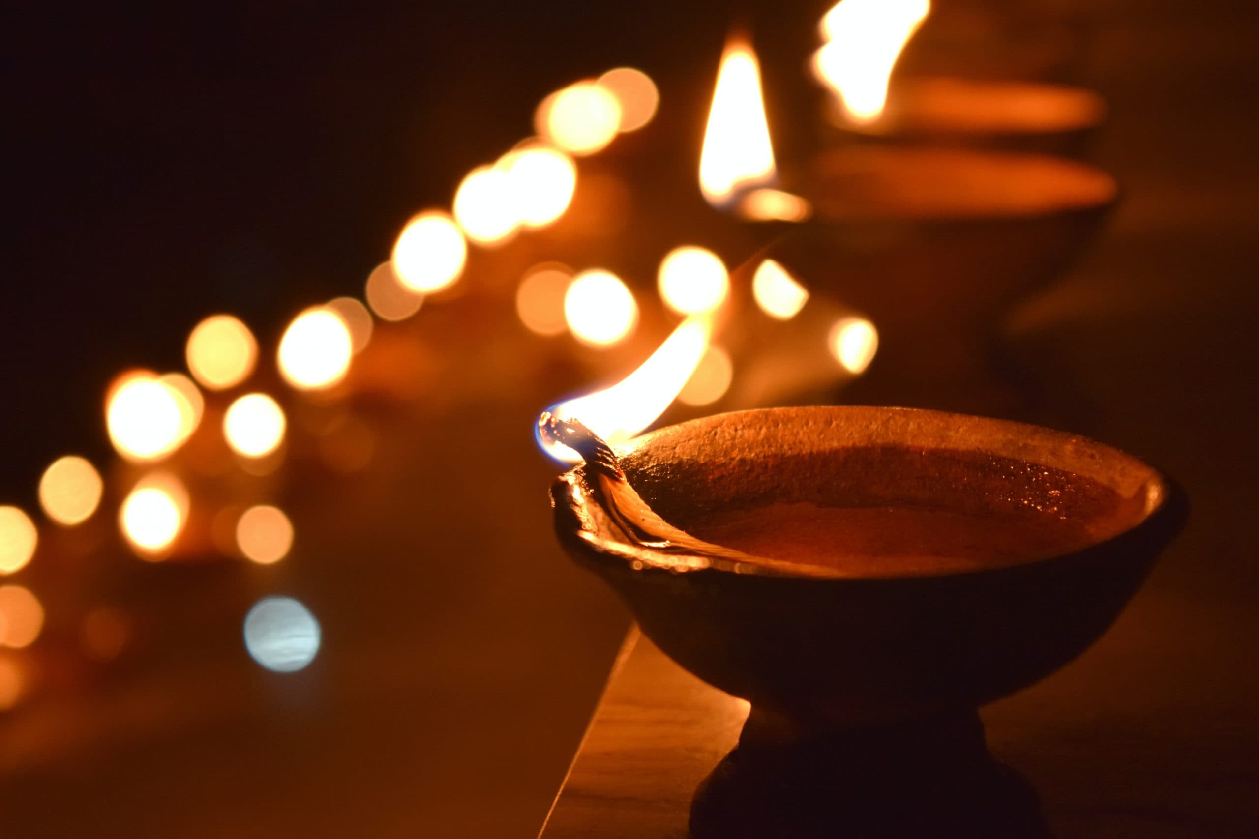 The name Diwali is derived from the Sanskrit term Deepavali. What is its English translation?